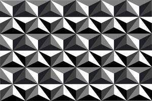 seamless geometric polygon pattern. Black and white mosaic repeatable background. Decorative triangle monochrome 3d texture vector