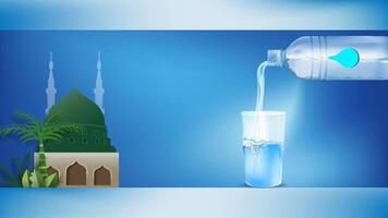 illustration of a glass of Zamzam water vector