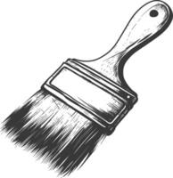 brush for painting walls with engraving sketch style black color only vector
