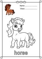 Cute Horse Coloring Page for Kids vector