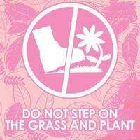 DO NOT STEP ON THE GRASS AND PLANT SIGNAGE HIGH RESOLUTION READY TO USE vector