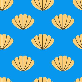 Seashell Seamless pattern vector