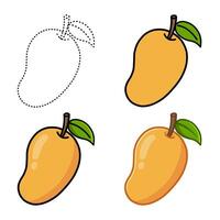 mango fruit set illustration vector