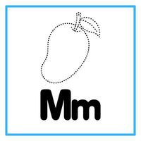 tracing mango alphabet m illustration vector