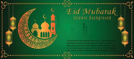 Eid Mubarak and Islamic Background vector