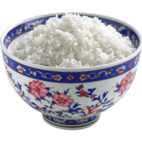 de cerca Disparo de cuenco lleno con blanco arroz png