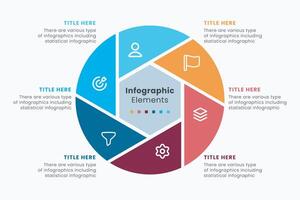 Minimal business circle infographic design template for cycling diagram. presentation and round chart. Business concept with 6 stages. Modern flat illustration for data visualization. vector