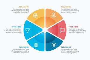 Minimal business circle infographic design template for cycling diagram. presentation and round chart. Business concept with 6 stages. Modern flat illustration for data visualization. vector