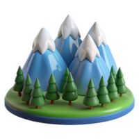 Mountain landscape graphics - plastic model png