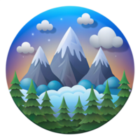 Mountain landscape graphics - plastic model png