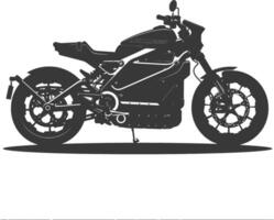 Silhouette electric motorcycle full black color only vector