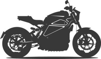 Silhouette electric motorcycle full black color only vector