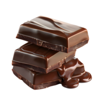 realista foto de Tres piezas de chocolate png