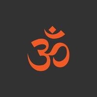 Om symbol, a prominent symbol in Hinduism, depicted in orange against a background vector
