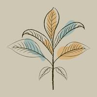 línea dibujo de un frondoso planta vector