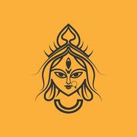 hindú Dios Durga acortar Arte aislado en antecedentes vector
