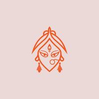 Hindu God Durga clip art isolated on background vector