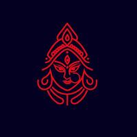 Hindu God Durga clip art isolated on background vector