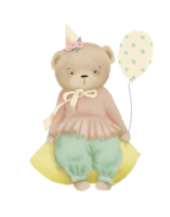 watercolor teddy bear, Woodland watercolor Animal png