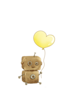 Drawing of a cute vintage rusty scuffed robot png