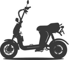 silueta eléctrico scooter lleno negro color solamente vector