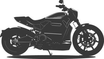 Silhouette electric motorcycle full black color only vector