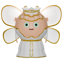 3d personaje ángel hembra asombro blanco ropa png