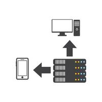 Computer server icon vector
