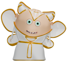 3D personage angel male happy white clothes png