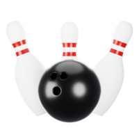 3d tolkning bowling ikon. 3d sport ikon begrepp png