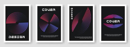 Set of gradient halftone dot cover vector