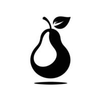 Simple Pear Outline Icon - Black and White Art for Web and Print Use vector