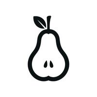 Elegant Pear Silhouette with Leaf - High-Quality Graphic for Download vector