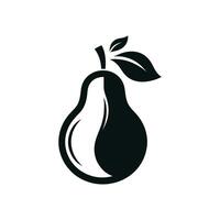Simple Pear Outline Icon - Black and White Art for Web and Print Use vector