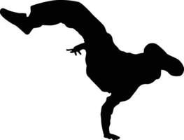 People break dancing silhouette illustration. People posing street dance hip hop in black color. vector