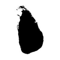 isolated simplified illustration icon with black silhouette of Sri Lanka map. White background vector