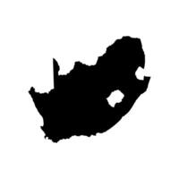 isolated simplified illustration icon with black silhouette of South Africa map. White background vector