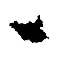 isolated simplified illustration icon with black silhouette of South Sudan map. White background vector