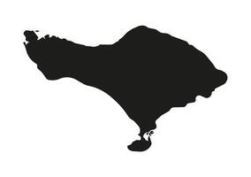 isolated simplified illustration icon with black silhouette of Bali, Indonesia island, map. White background vector