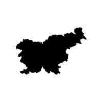 isolated simplified illustration icon with black silhouette of Slovenia map. White background vector