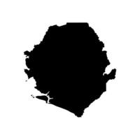 isolated simplified illustration icon with black silhouette of Sierra Leone map. White background vector