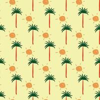 Doodle Palms Seamless Pattern Design vector