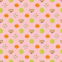 Doughnut Variations Seamless Pattern Design vector