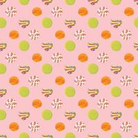 Doughnut Variations Seamless Pattern Design vector