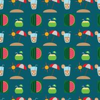 Tropical beach drinks pattern. vector