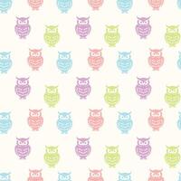 Colored Owls Look Out Seamless Pattern Design vector