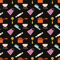Lets Cook Seamless Pattern Design vector