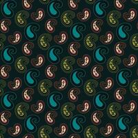 Dancing Paisleys Seamless Pattern Design vector