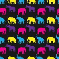 Pop Art Elephants Seamless Pattern Design vector