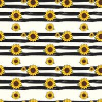 Sunflower Zebra Seamless Pattern Design vector